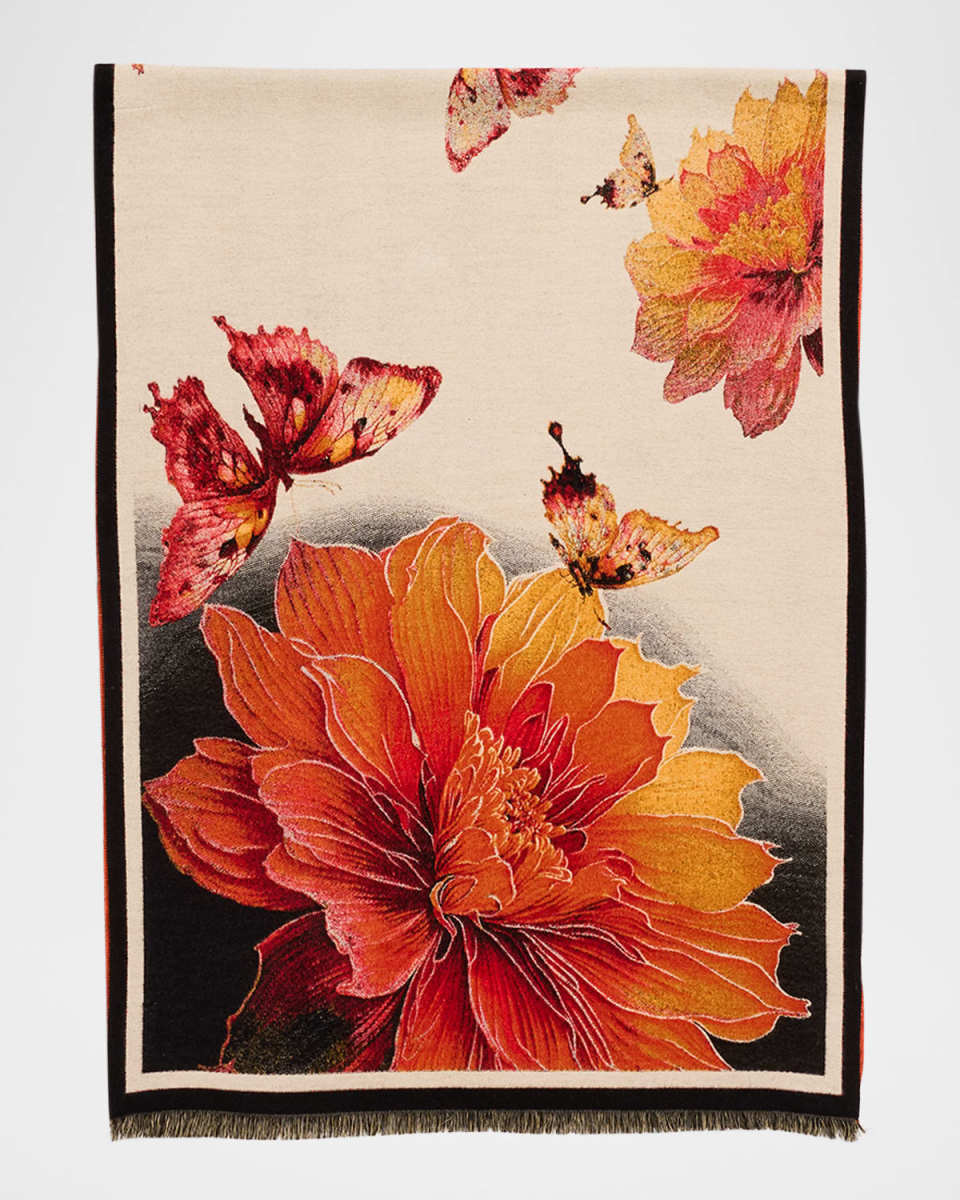 Oversized Floral-Print Wrap
